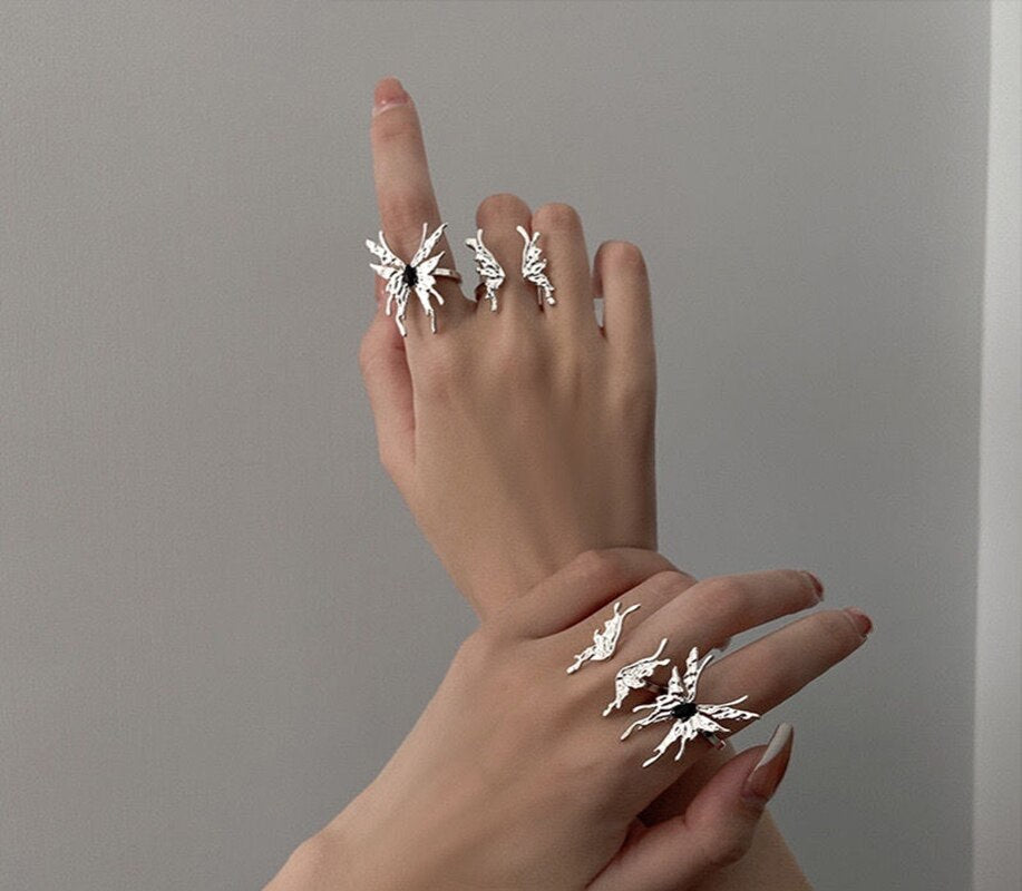 Metal Butterfly Rings