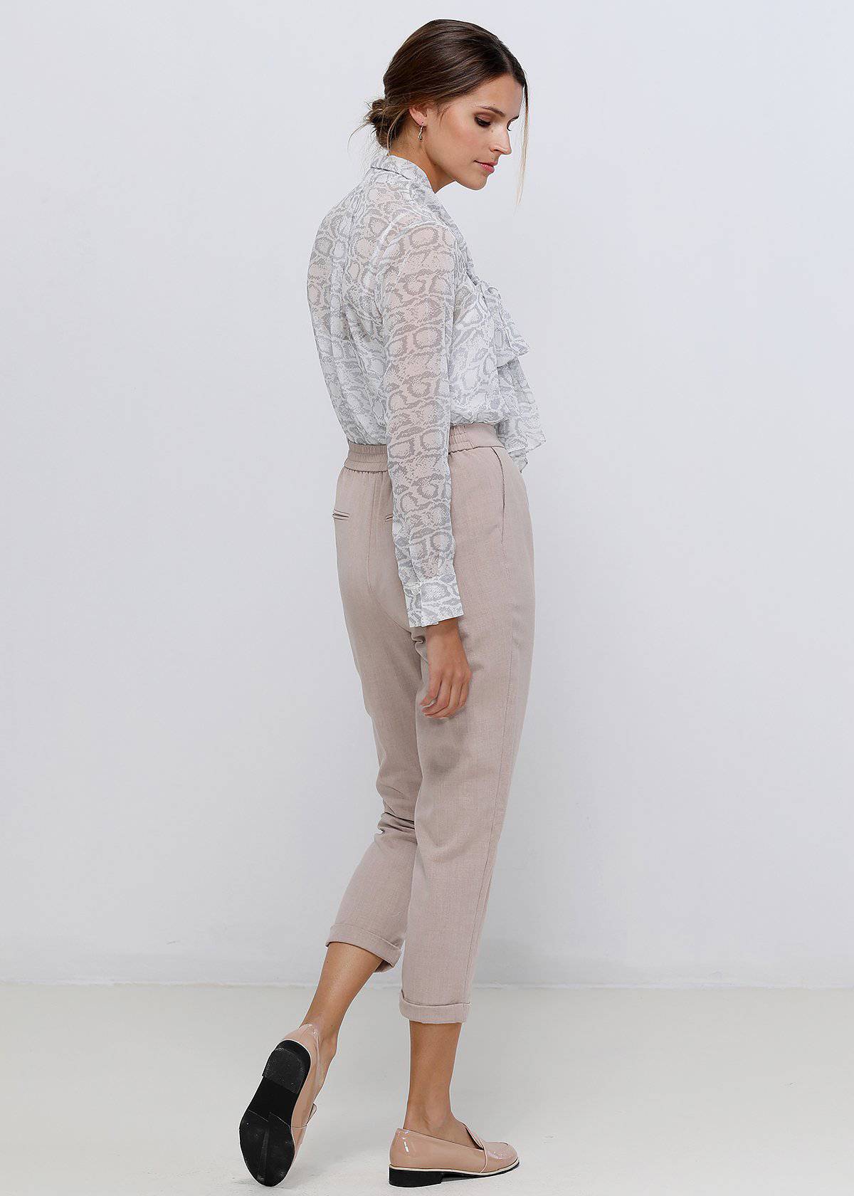 Tie Neck Sheer Blouse In Ivory Silver