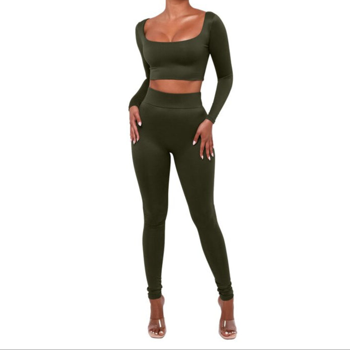 Gym Crop Tank Top Leggings Set