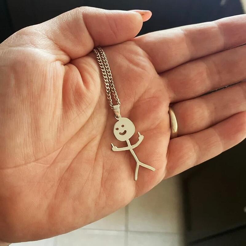 Middle Finger Stickman Necklace