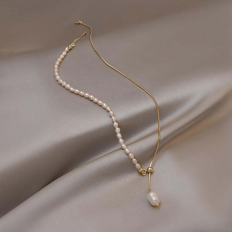 Pearl With Golden Chain Necklace