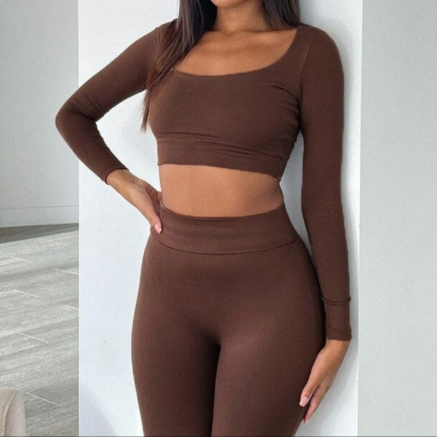 Gym Crop Tank Top Leggings Set