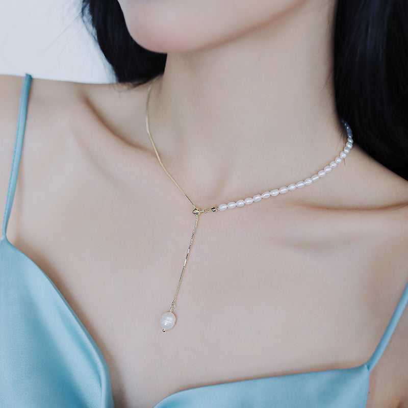 Pearl With Golden Chain Necklace