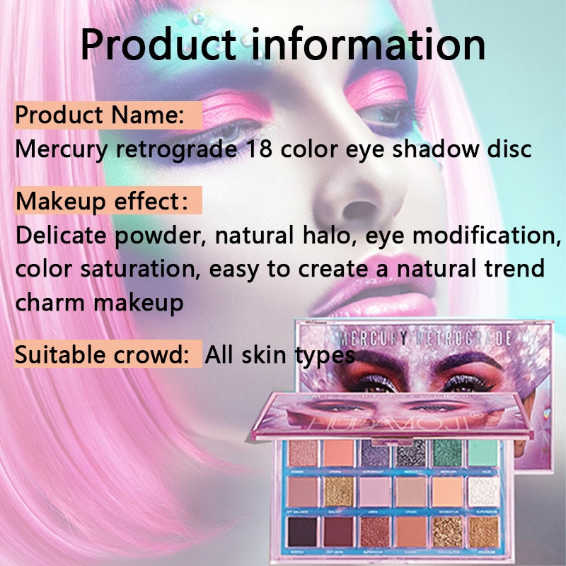 18 Color Eye Shadow Slate Waterproof For Every Look