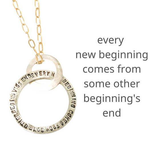 New Beginnings Message Circle Pendent Necklace