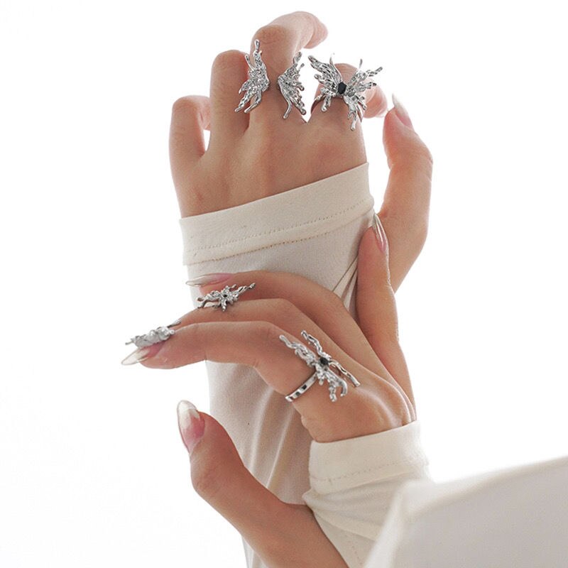 Metal Butterfly Rings