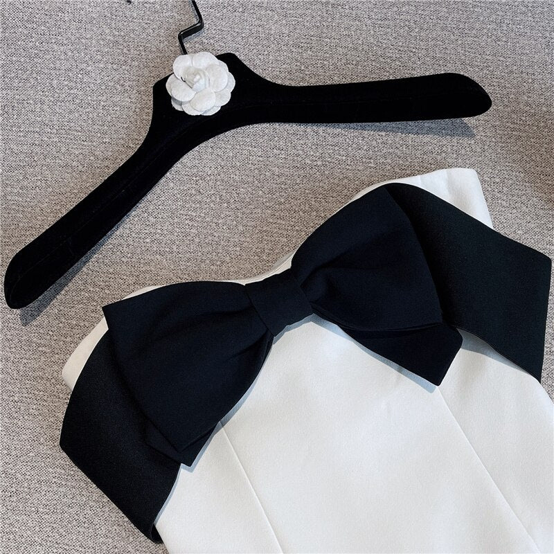 Black Bow Strapless  Dress