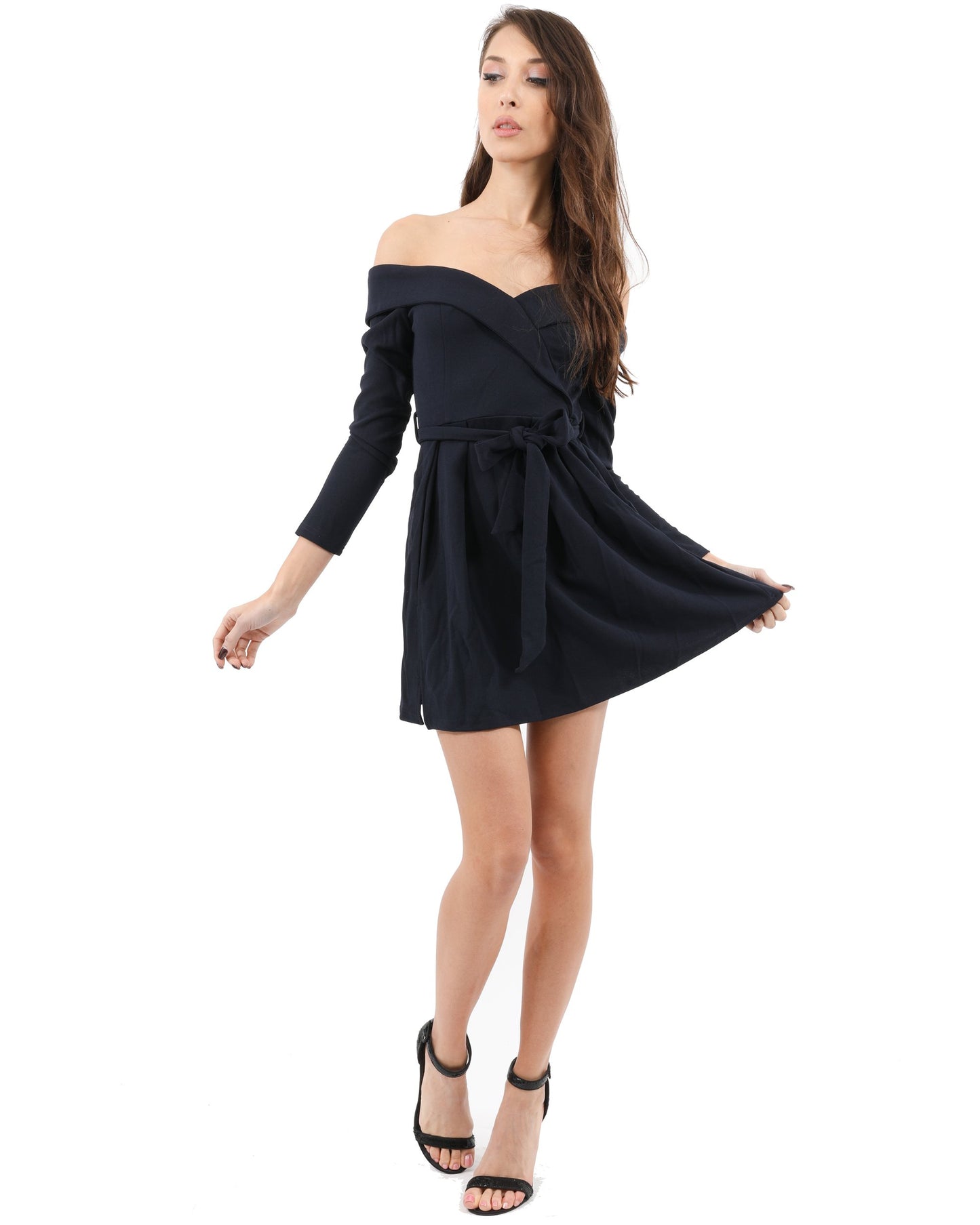 Royalton Off-Shoulder Long Sleeve Mini Dress